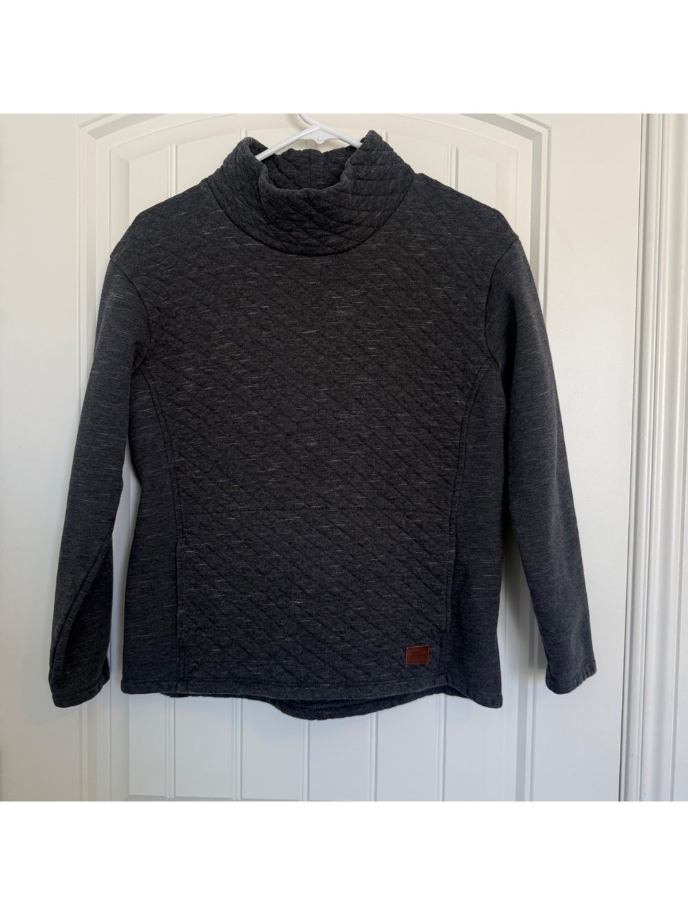 L.L.Bean Women's Quilted Turtleneck Pullover Jacket, Dark Gray, Size S